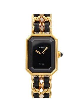 Chanel Premiere L Vintage Watch Black Gold